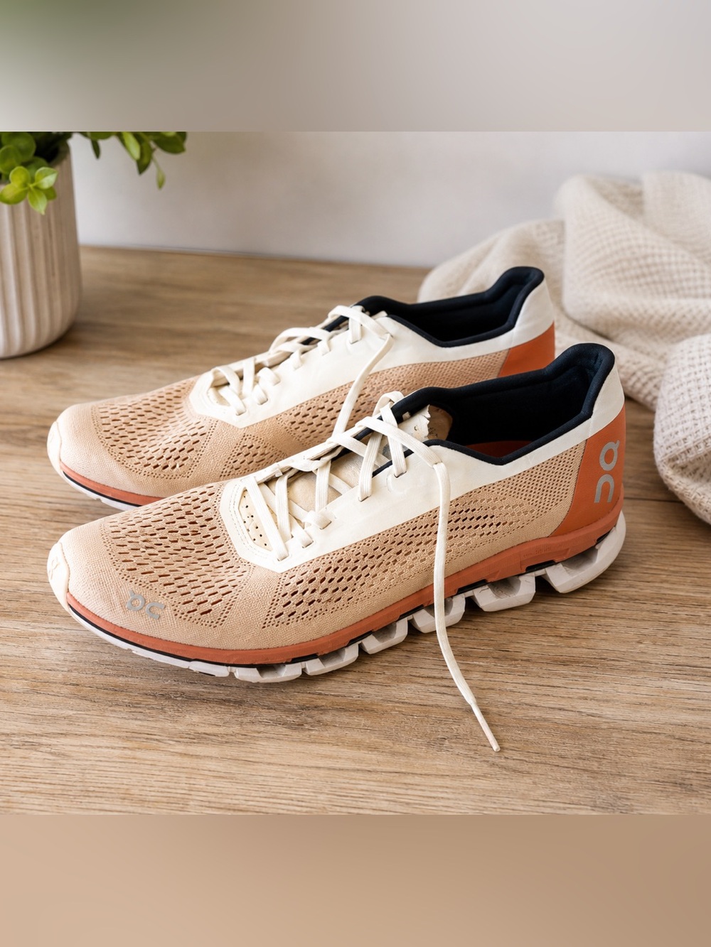 On Running Cloudboom Sneakers Women’s 9 Cream Orange Lightweight Running Shoes